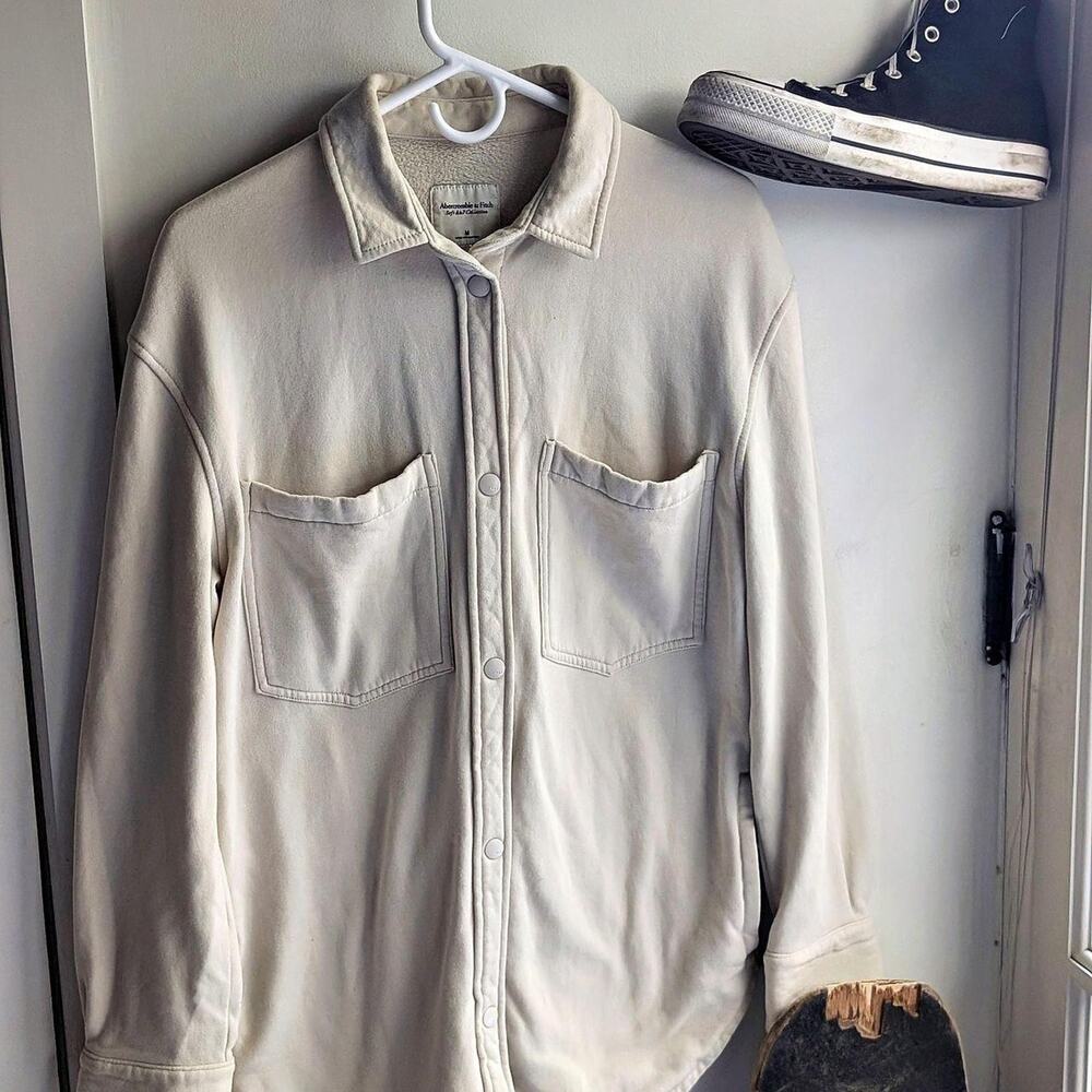 Cream abercrombie fitch button up